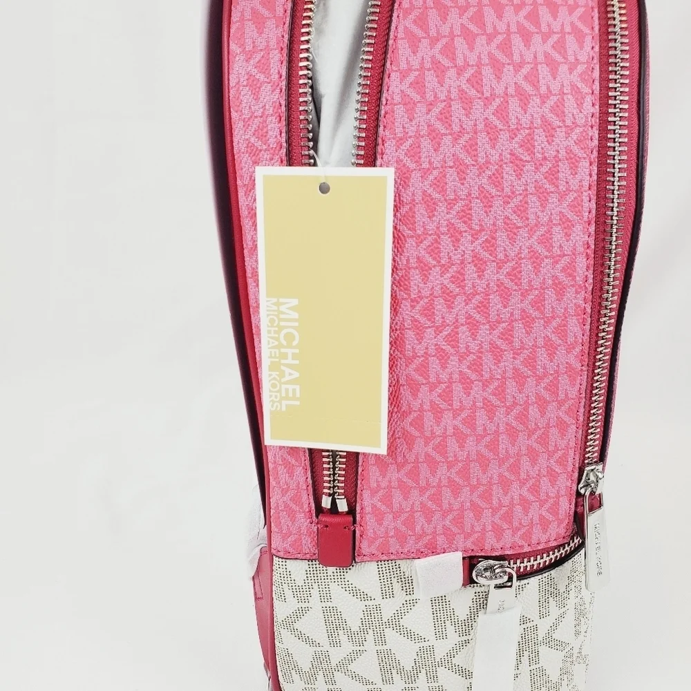 Michael Kors Rhea Medium Color-Block Signature Logo Backpack